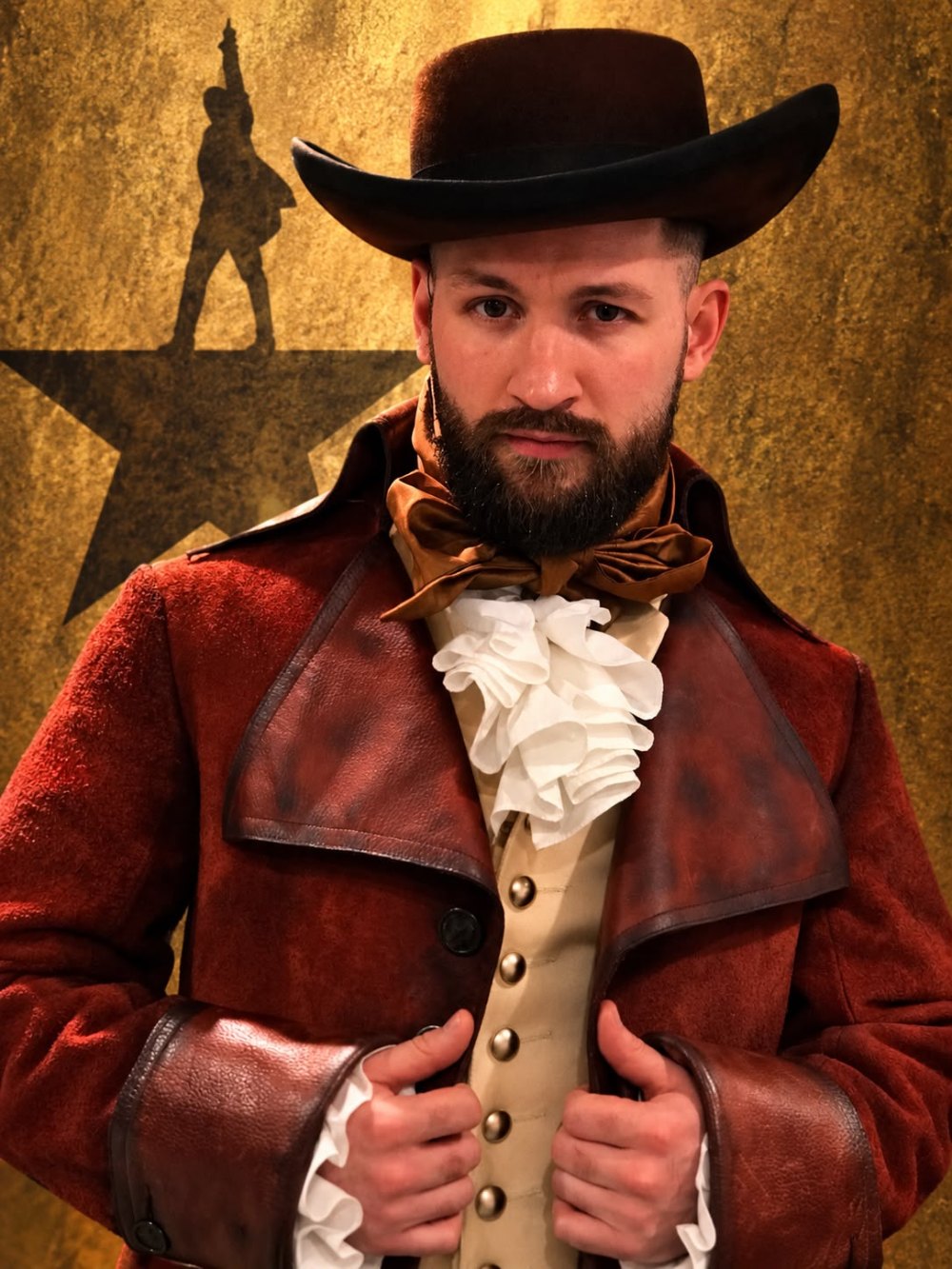 Jon-Scott Clark in Hamilton costume, workshop leader for the KSPA half-term musical theatre workshop in Whitstable